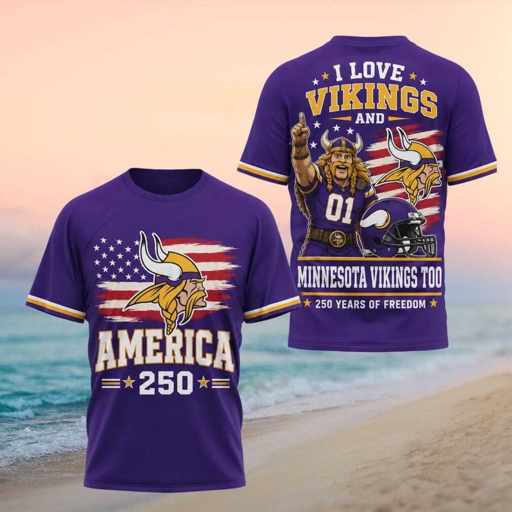 Minnesota Vikings Football America 250 Years Of Freedom Retro NFL Team Fan Shirt