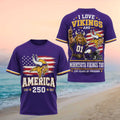 Minnesota Vikings Football America 250 Years Of Freedom Retro NFL Team Fan Shirt
