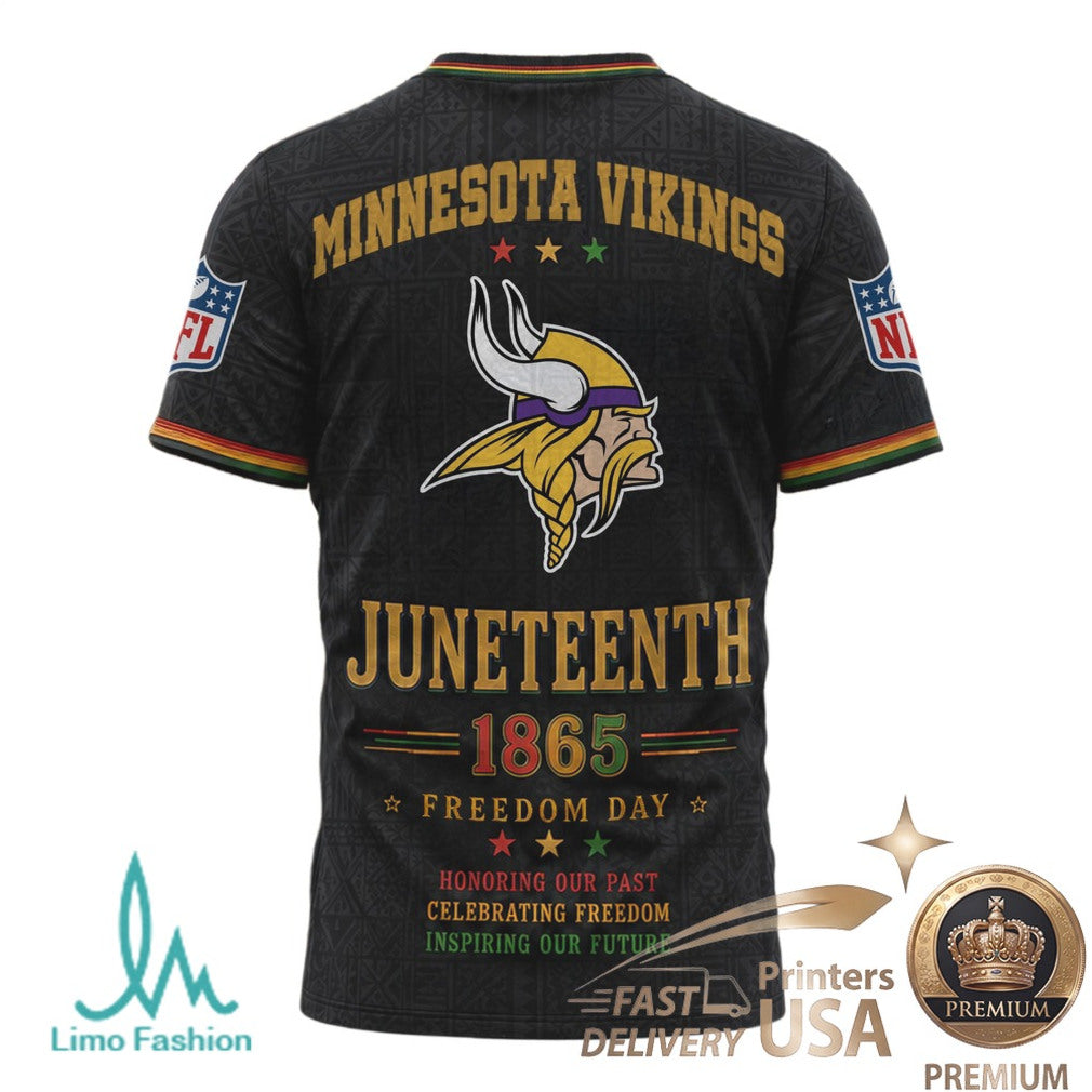 Minnesota Vikings Juneteenth 1865 Freedom Day Black Fist T Shirt - Limotees LLC