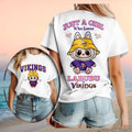 Minnesota Vikings Labubu Mascot Just A Girl Who Loves Football T Shirt - Limotees LLC