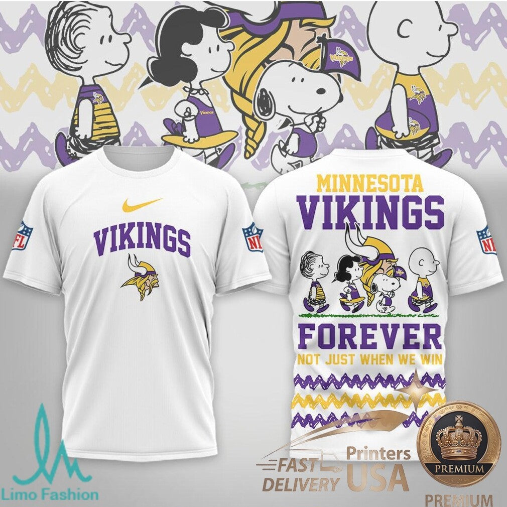 Minnesota Vikings Peanuts Snoopy Forever Not Just When We Win T Shirt - Limotees LLC