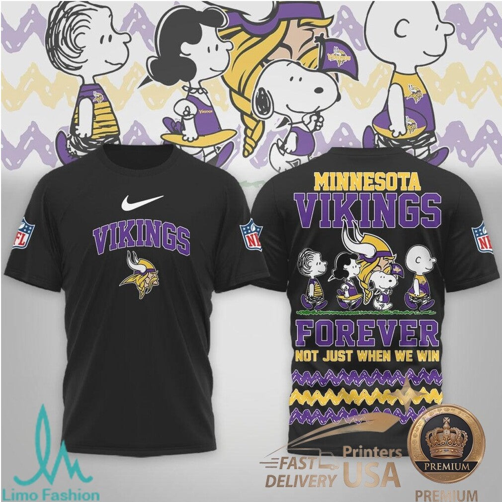 Minnesota Vikings Peanuts Snoopy Forever Not Just When We Win T Shirt - Limotees LLC