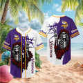 Minnesota Vikings Skeleton Grateful Roses Baseball Shirt - Limotees LLC