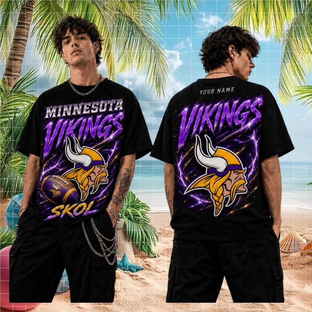 Minnesota Vikings Skol Football Vintage Retro Lightning Strike Gift Men Women Fans Shirt - Limotees LLC