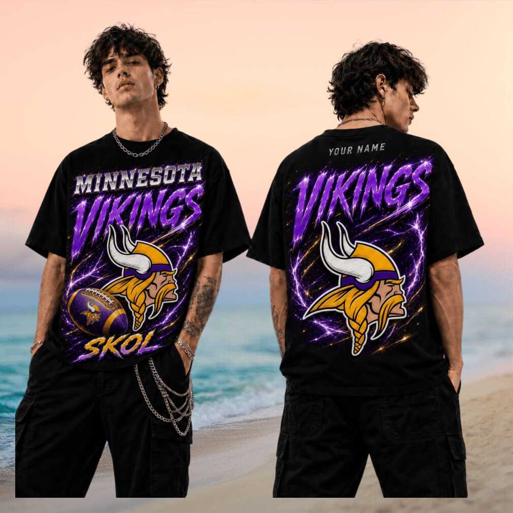 Minnesota Vikings Skol Football Vintage Retro Lightning Strike Gift Men Women Fans Shirt - Limotees LLC
