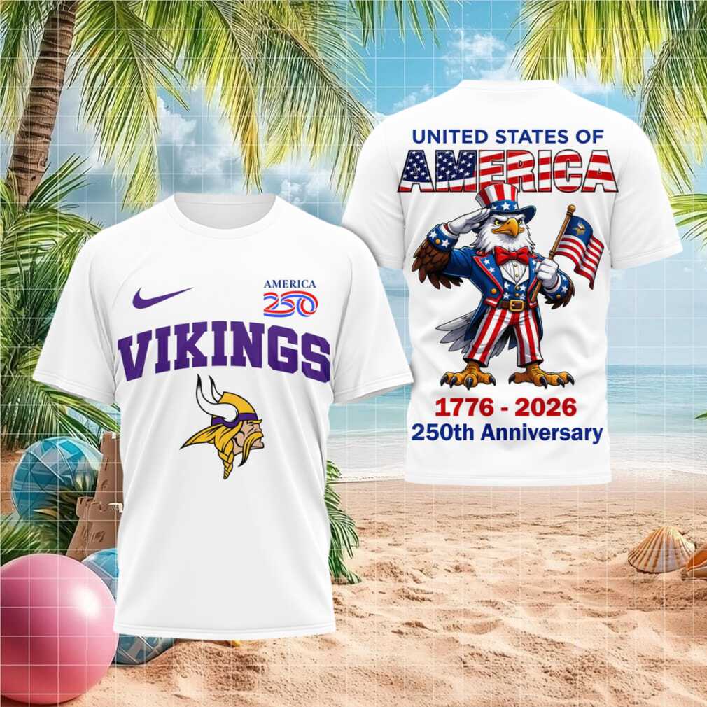 Minnesota Vikings USA 250th Anniversary Patriotic Uncle Sam Eagle Shirt - Limotees LLC