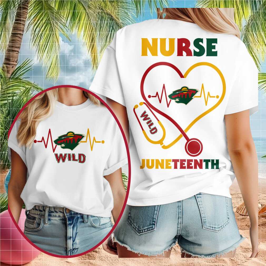 Minnesota Wild Hockey Nurse Juneteenth 2026 Heart Stethoscope Shirt