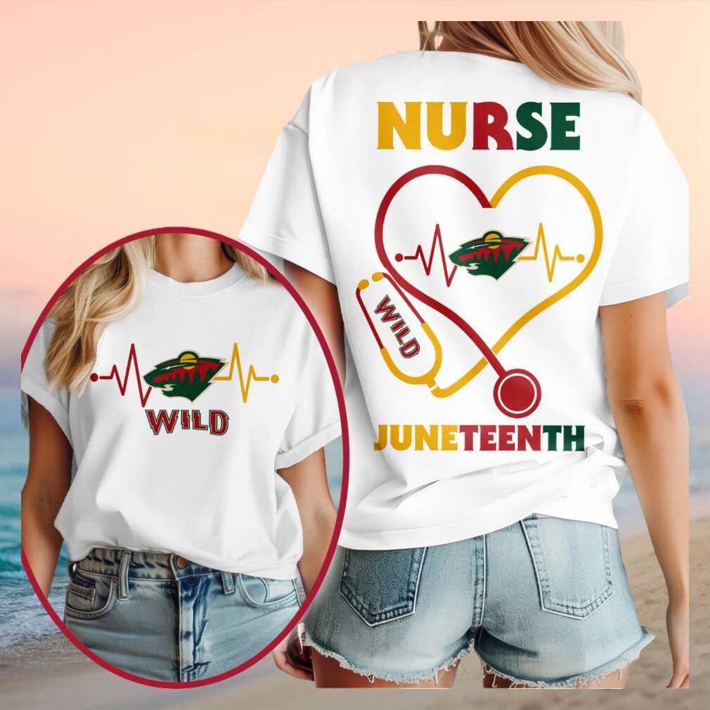 Minnesota Wild Hockey Nurse Juneteenth 2026 Heart Stethoscope Shirt