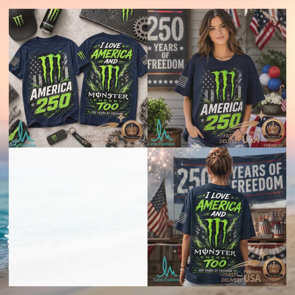 Monster Energy America 250 Years of Freedom Patriotic Graphic Shirt