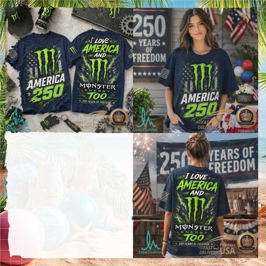 Monster Energy America 250 Years of Freedom Patriotic Graphic Shirt
