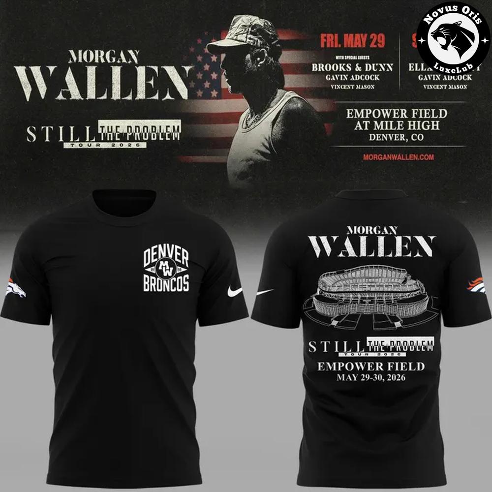 Morgan Wallen Denver Broncos 2026 Concert Ombre T-Shirt