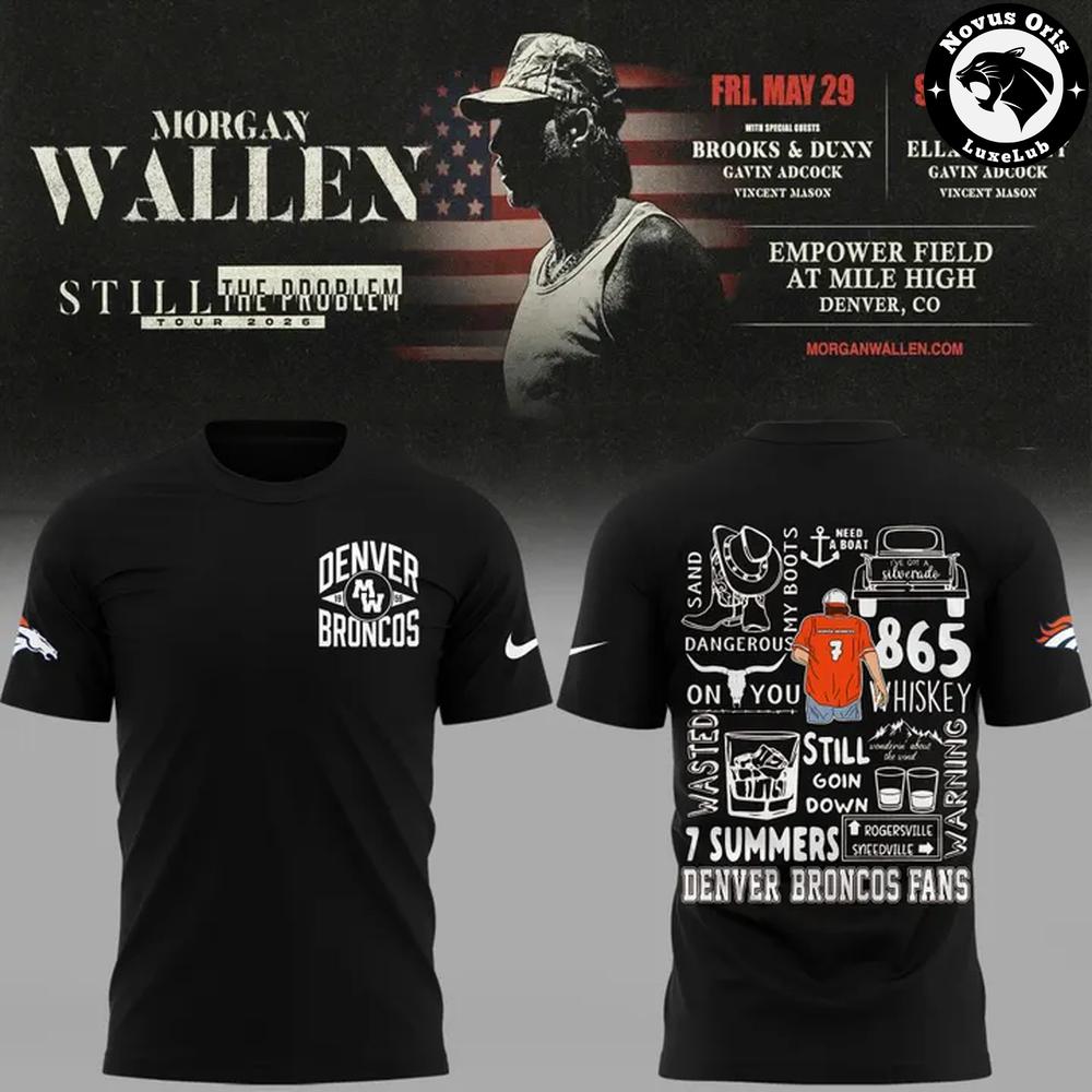 Morgan Wallen Denver Broncos 2026 Concert Ombre T-Shirt