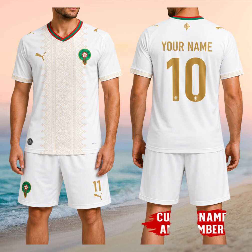 Morocco Football Federation Traditional Pattern Custom Name Number Fan Shirt Women Shirt - Limotees LLC