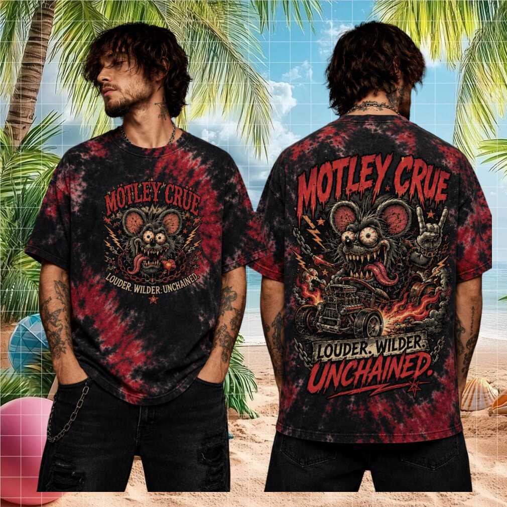 Motley Crue Rat Hot Rod Louder Wilder Unchained Graphic Shirt