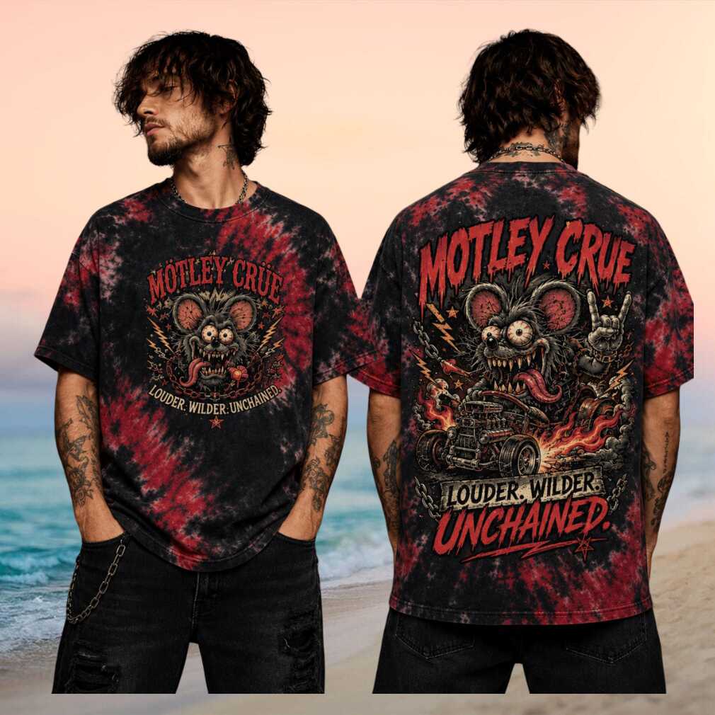 Motley Crue Rat Hot Rod Louder Wilder Unchained Graphic Shirt