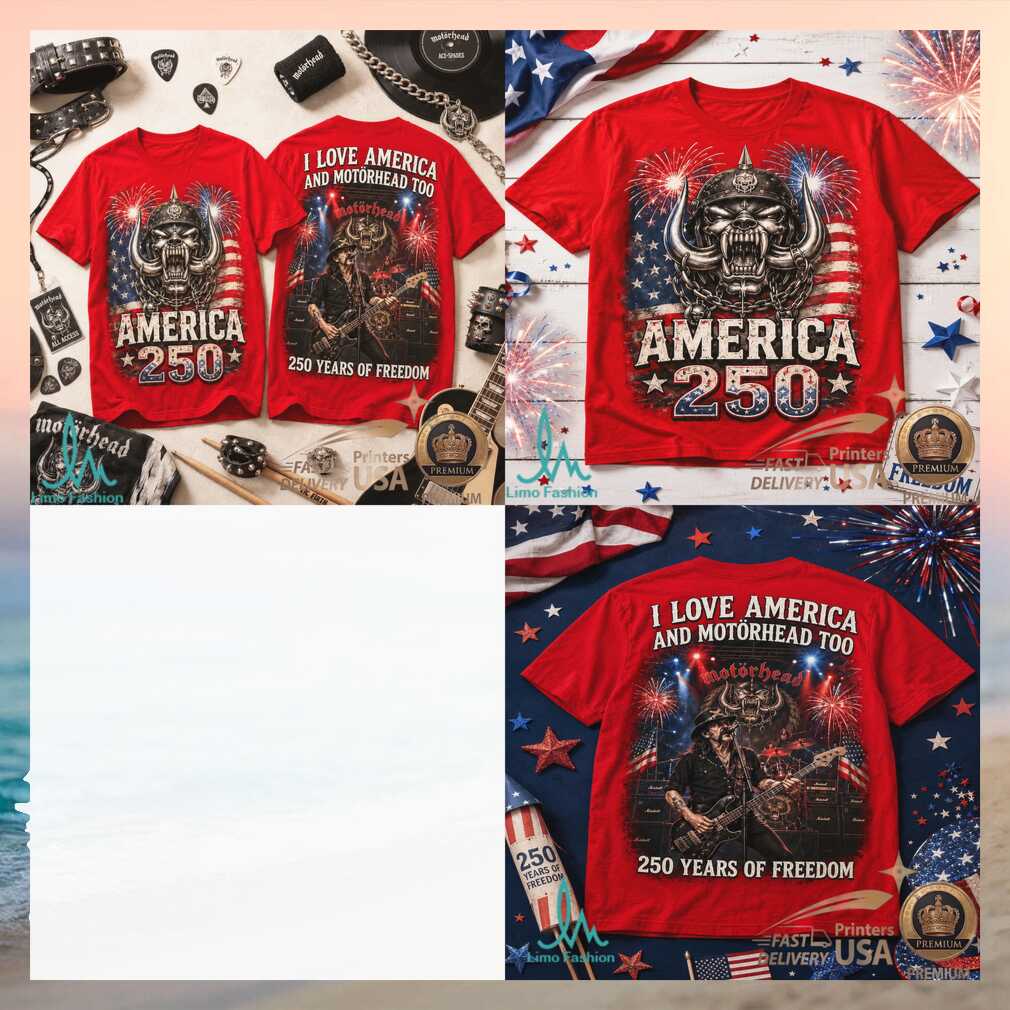 Motorhead America 250 Years Of Freedom Patriotic Graphic Shirt - Limotees LLC