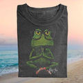 Ms Tee Yoga Meditation Frog Nerd Glasses Zen Spiritual Mindful Vintage Shirt - Limotees LLC