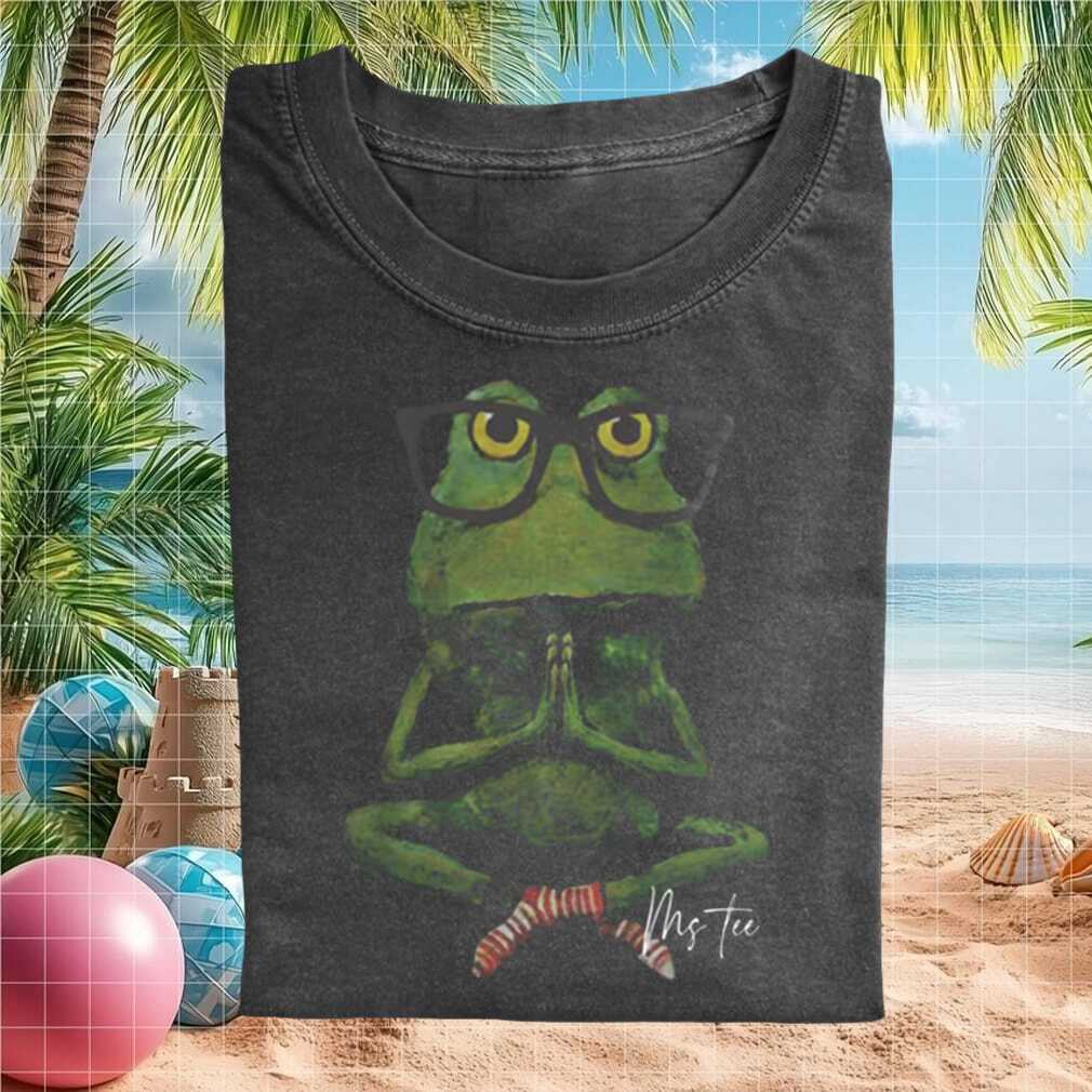 Ms Tee Yoga Meditation Frog Nerd Glasses Zen Spiritual Mindful Vintage Shirt - Limotees LLC
