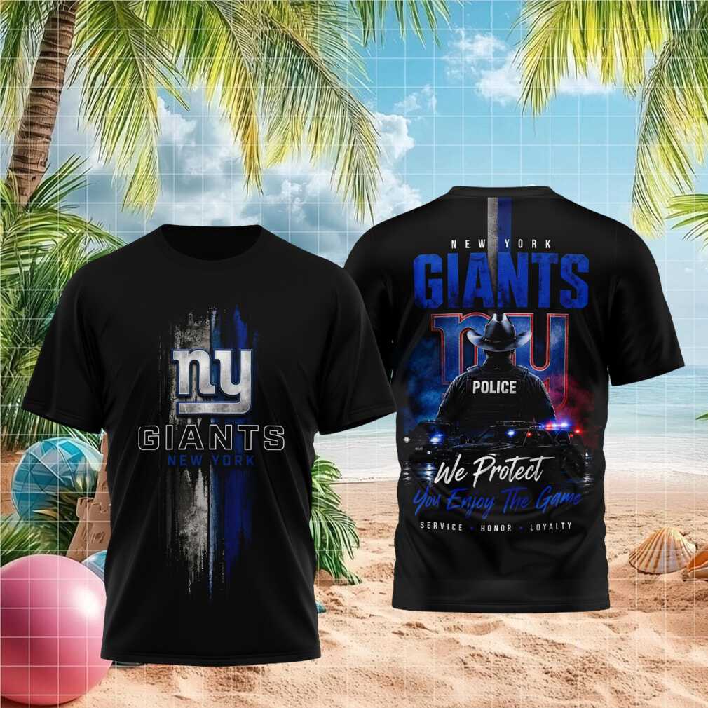 New York Giants Police Officer We Protect You Enjoy The Game Shirt - Limotees LLC