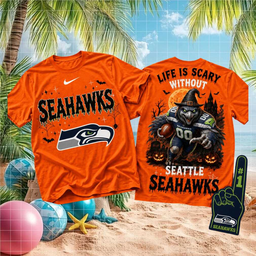 Seattle Seahawks Halloween Witch Football Scary Shirt