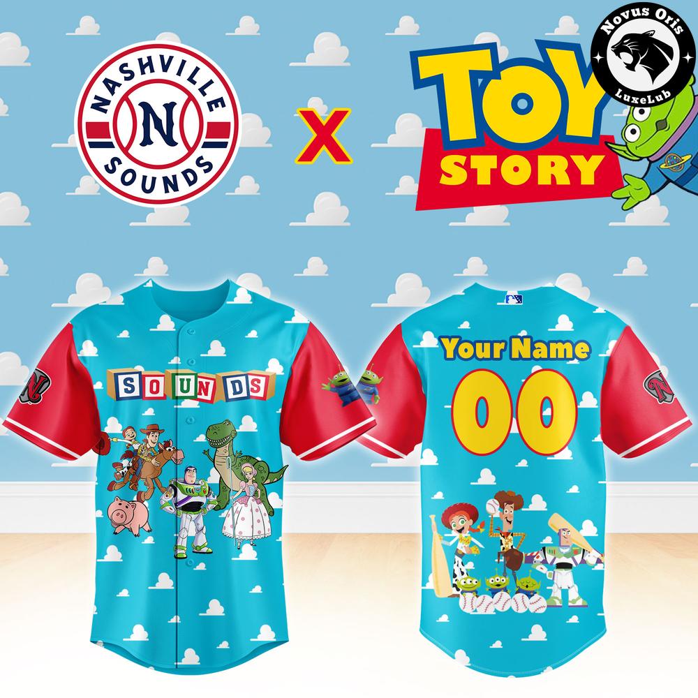 Nashville Sounds x Toy Story Night Woody Buzz Lightyear Custom Baseball Jersey