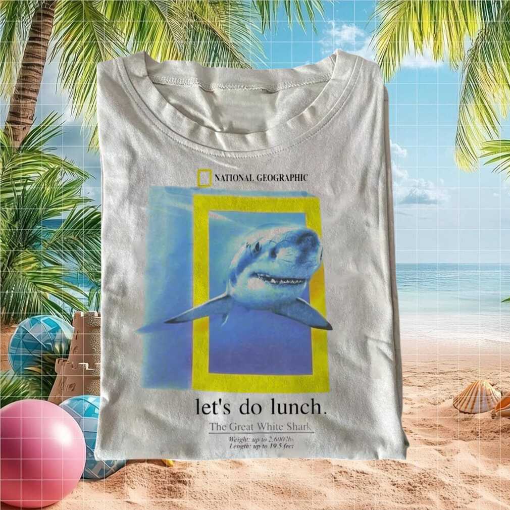 National Geographic Great White Shark Let's Do Lunch Ocean Vintage Retro's Shirt - Limotees LLC