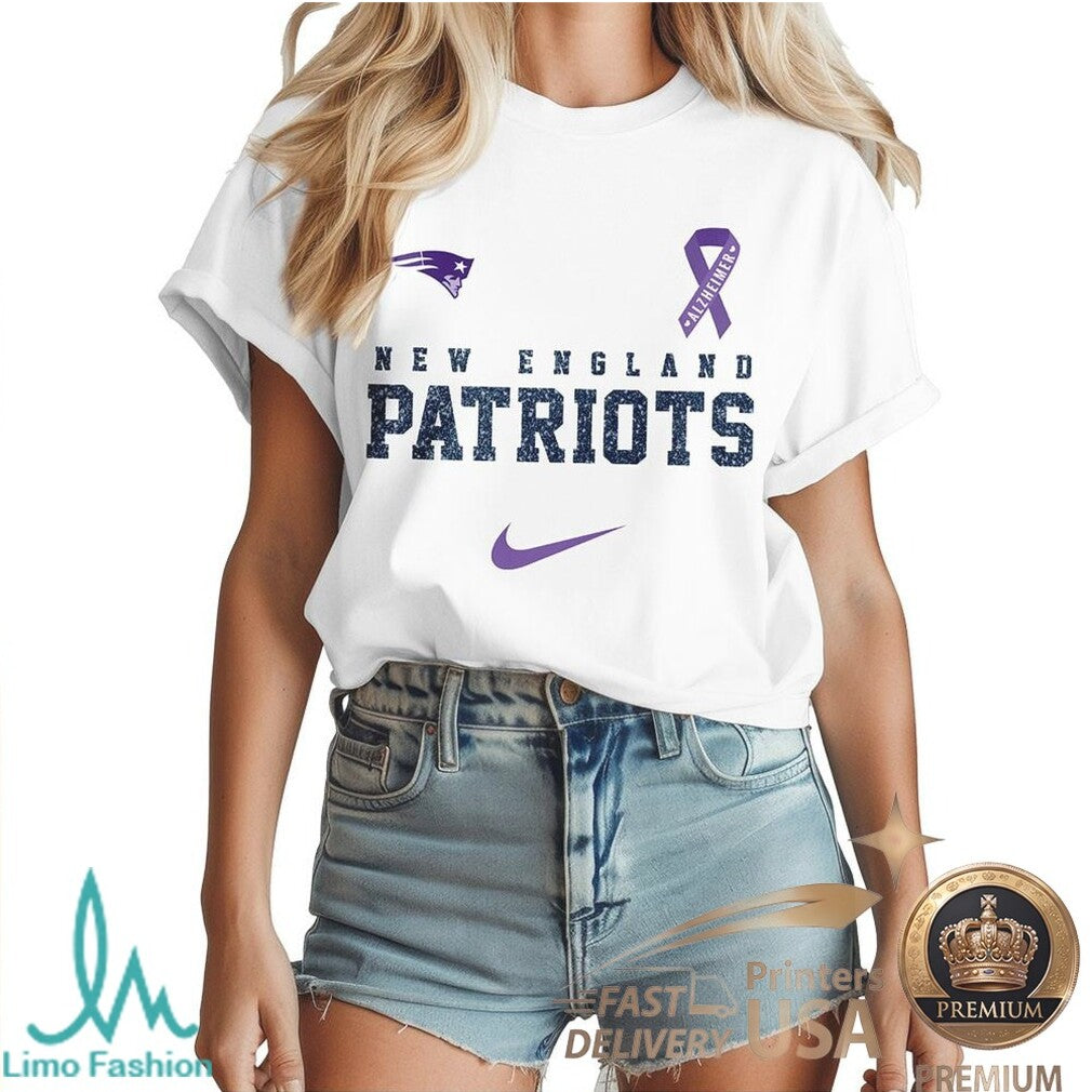 New England Patriots Alzheimer Awareness Heartbeat I Will Remember For You T Shirt - Limotees LLC