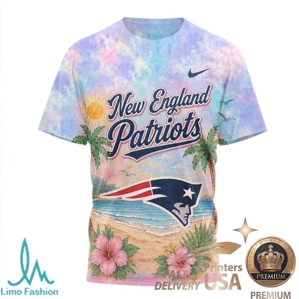 New England Patriots Beach Tropical Parrot Summer Men's T Shirt - Limotees LLC