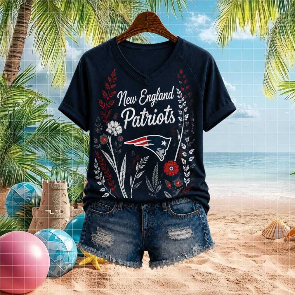 New England Patriots Floral Nature Graphic Women Shirt - Limotees LLC