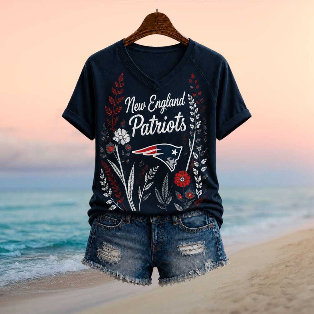 New England Patriots Floral Nature Graphic Women Shirt - Limotees LLC