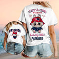 New England Patriots Labubu Mascot Just A Girl Who Loves Football T Shirt