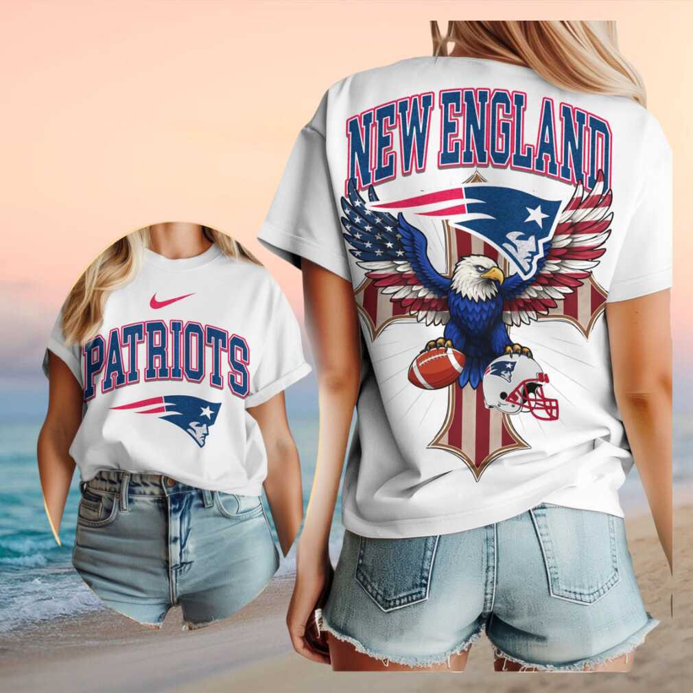 New England Patriots Logo Eagle American Cross Shirt - Limotees LLC