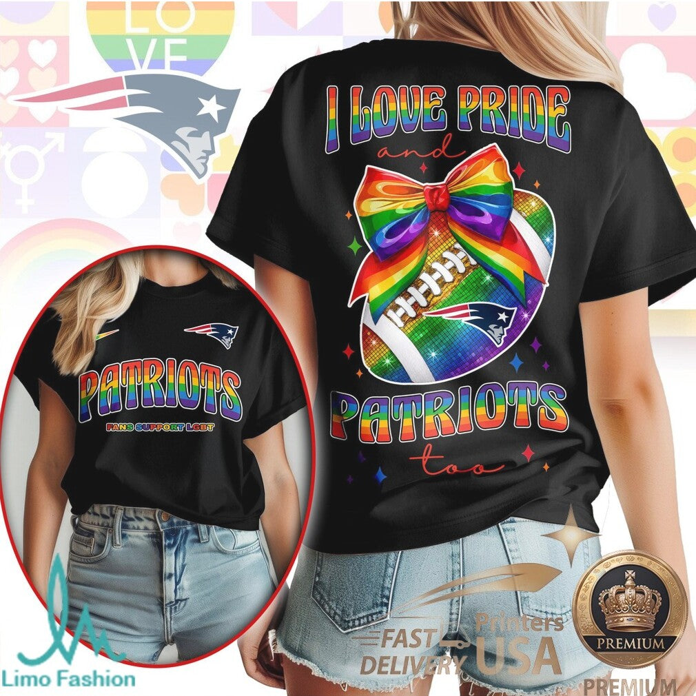 New England Patriots Pride Rainbow Football LGBT Fan T Shirt - Limotees LLC