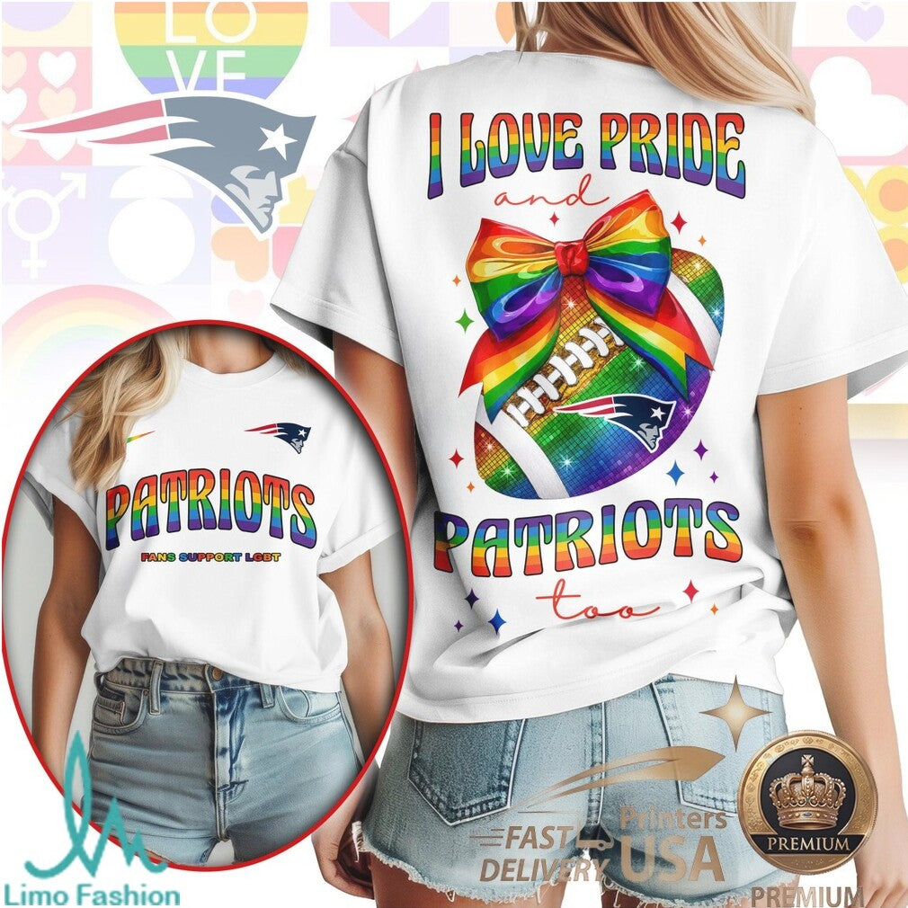 New England Patriots Pride Rainbow Football LGBT Fan T Shirt - Limotees LLC
