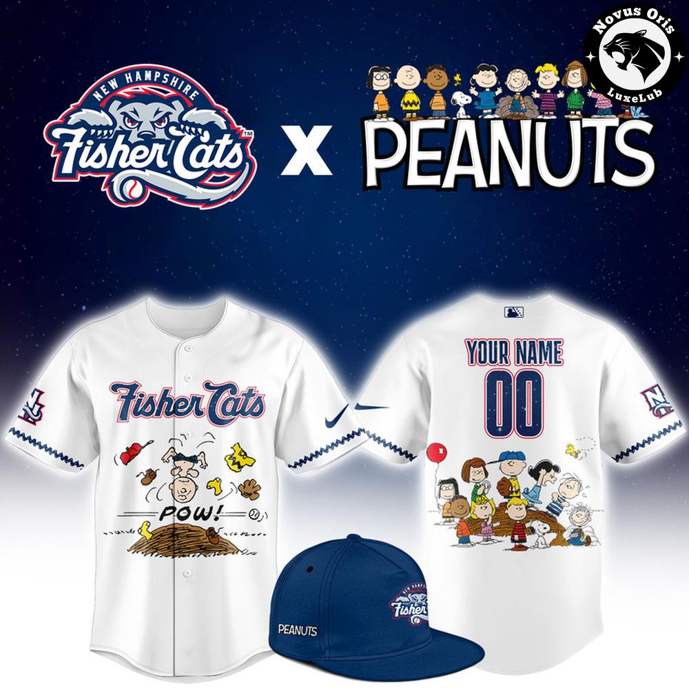 New Hampshire Fisher Cats x Peanuts Night Limited Edition Baseball Jersey