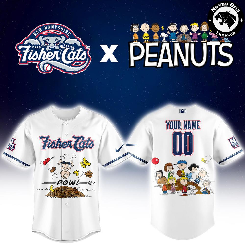 New Hampshire Fisher Cats x Peanuts Night Limited Edition Baseball Jersey