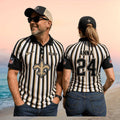 New Orleans Football Saints Custom Name Number Retro Striped Referee Game Day Fan Men Women Shirt
