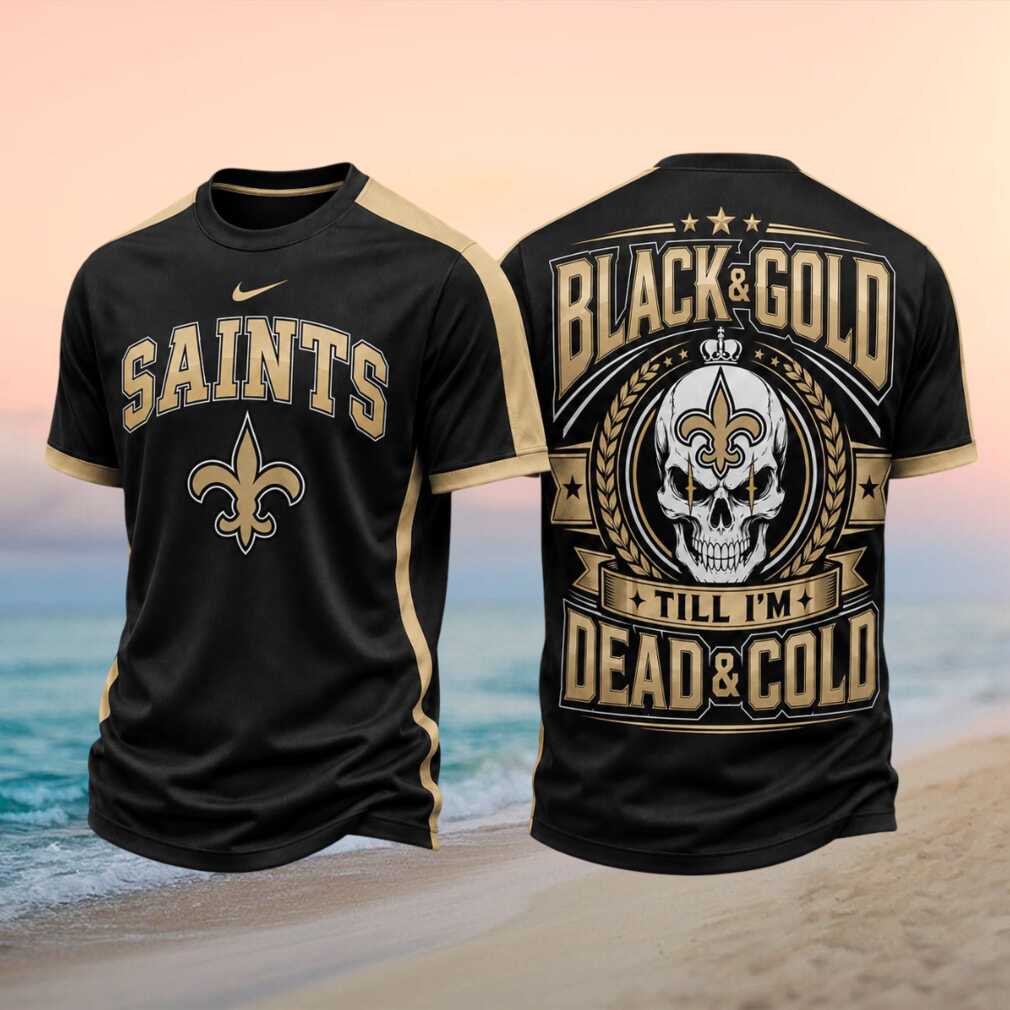 New Orleans Football Skull Dead And Cold Fan Jersey Shirt - Limotees LLC
