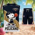 New Orleans Pelicans Snoopy Mascot Basketball Shorts Shirt