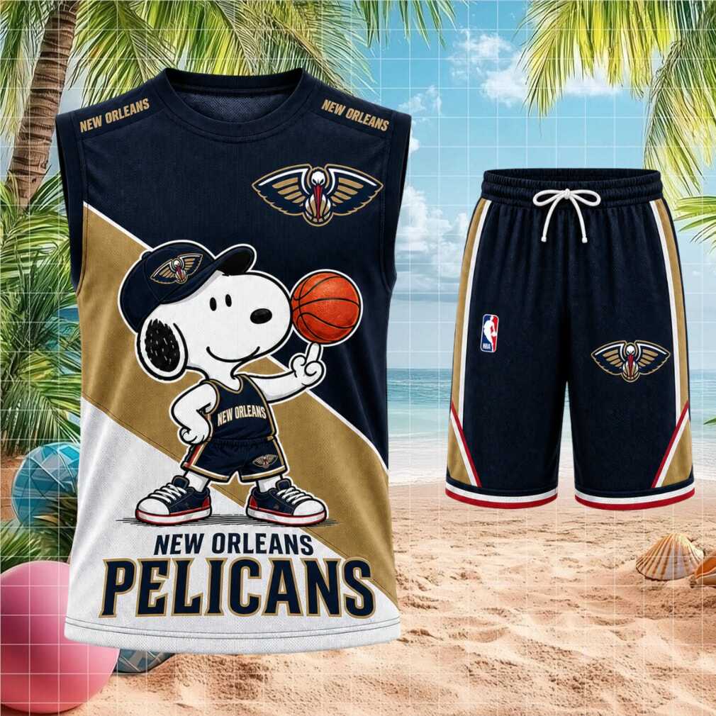 New Orleans Pelicans Snoopy Mascot Basketball Shorts Shirt