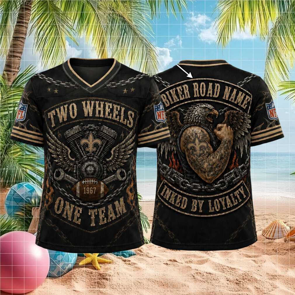 New Orleans Saints Biker Eagle Inked By Loyalty Football Shirt