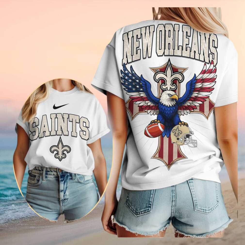 New Orleans Saints Patriotic Eagle Football Shirt - Limotees LLC