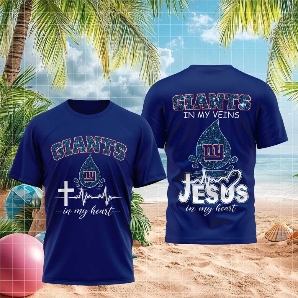 New York Giants Jesus In My Heart Faith Shirt