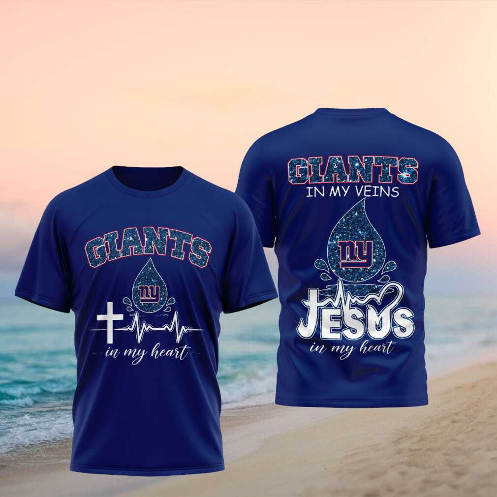 New York Giants Jesus In My Heart Faith Shirt
