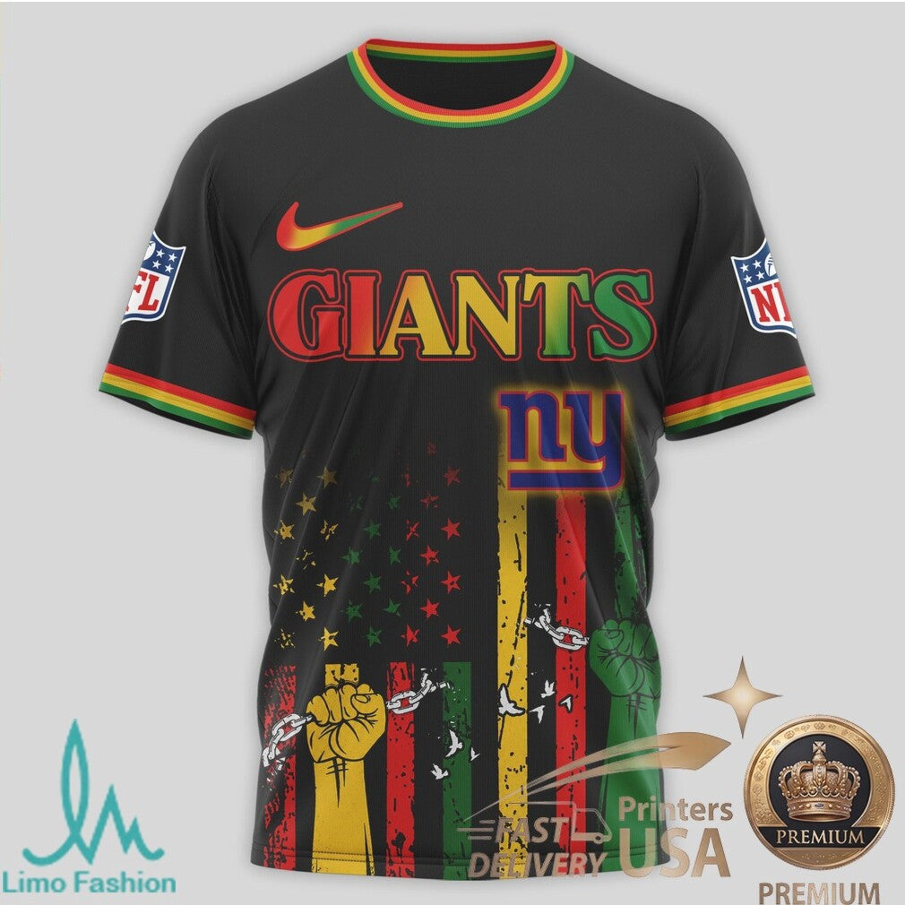 New York Giants Juneteenth Freedom Day Commemorative T Shirt - Limotees LLC