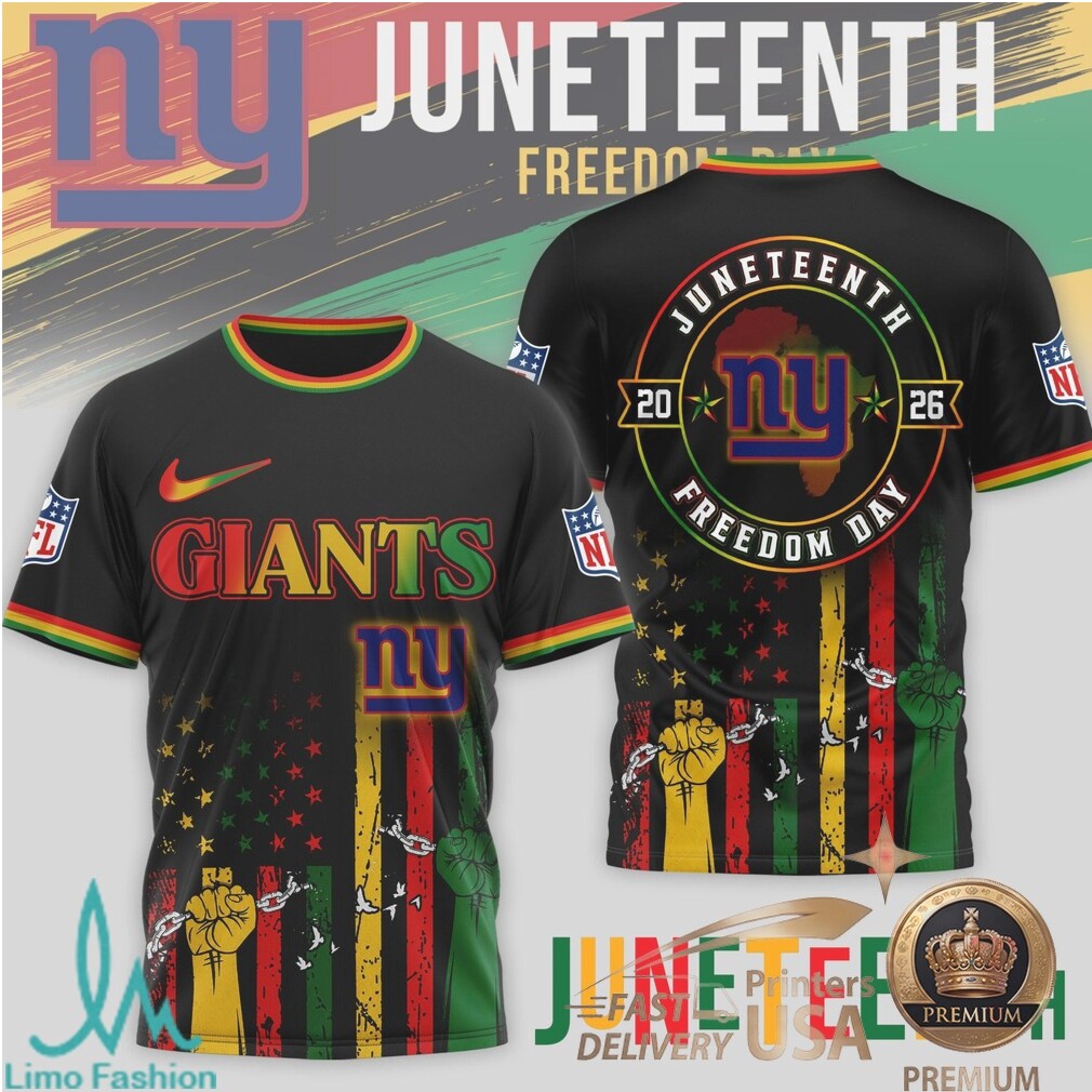 New York Giants Juneteenth Freedom Day Commemorative T Shirt - Limotees LLC