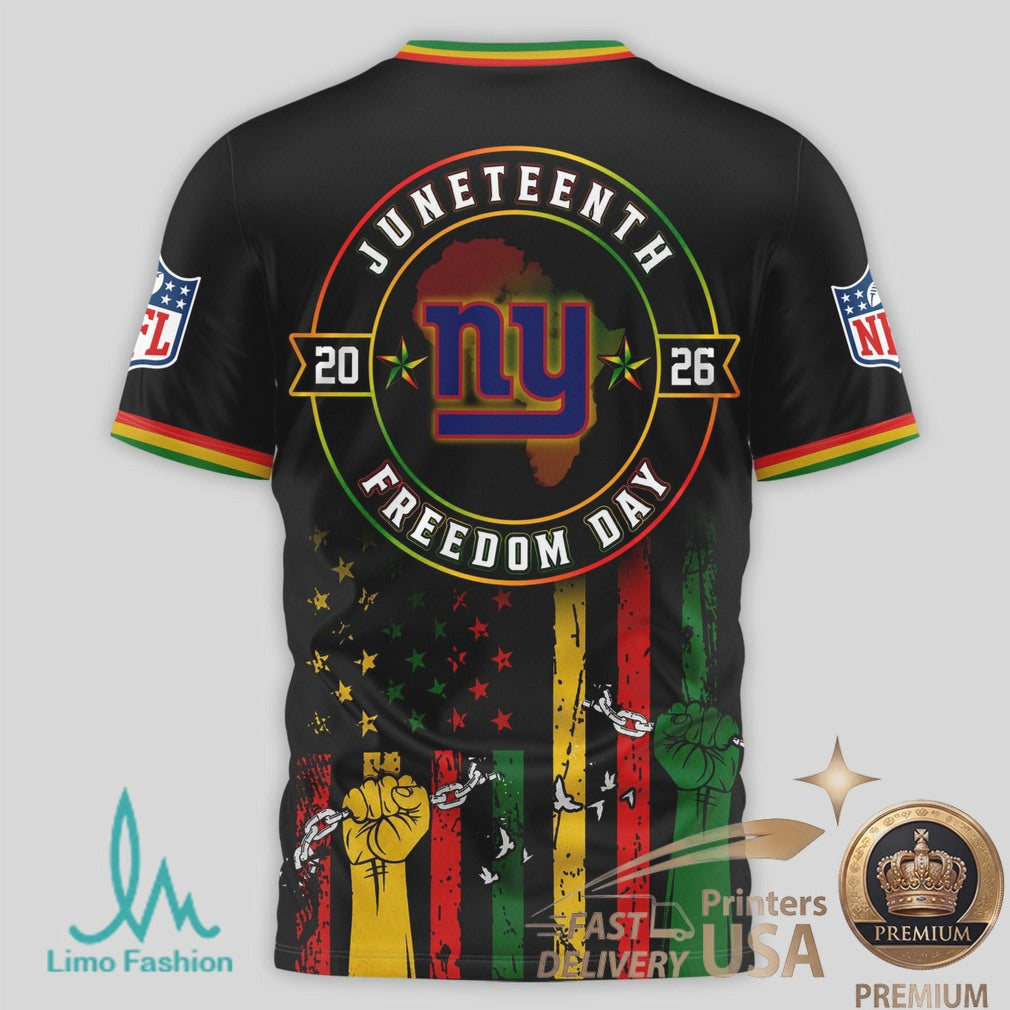 New York Giants Juneteenth Freedom Day Commemorative T Shirt - Limotees LLC