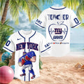 New York Giants Mascot Player Teacher Heartbeat Baseball Shirt
