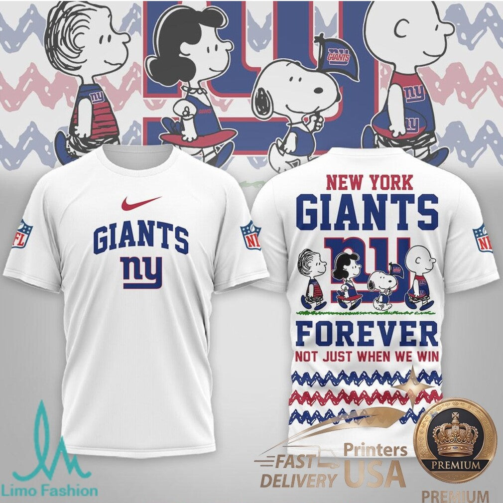 New York Giants Peanuts Snoopy Forever Not Just When We Win T Shirt - Limotees LLC
