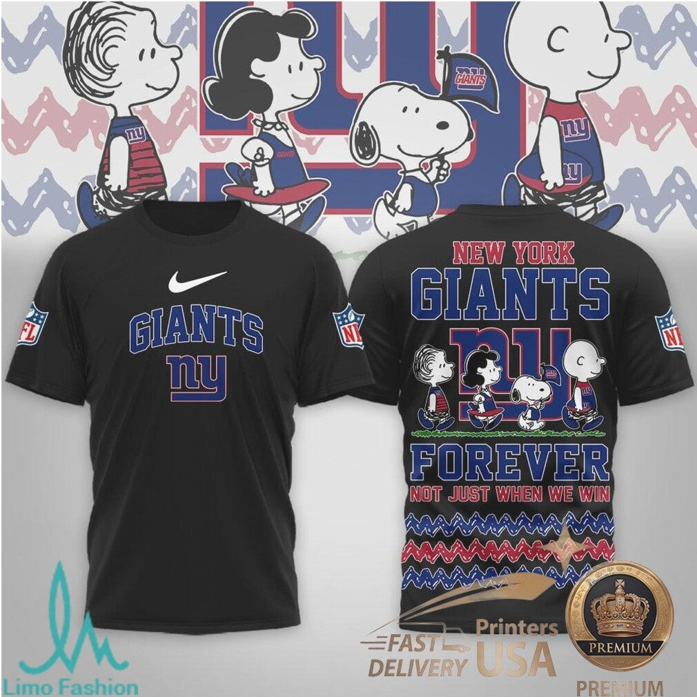 New York Giants Peanuts Snoopy Forever Not Just When We Win T Shirt - Limotees LLC